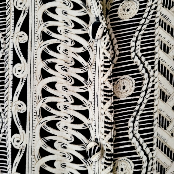 Vintage Tess 100% Silk Abstract Print Button Down Blouse Size L - Picture 7 of 12